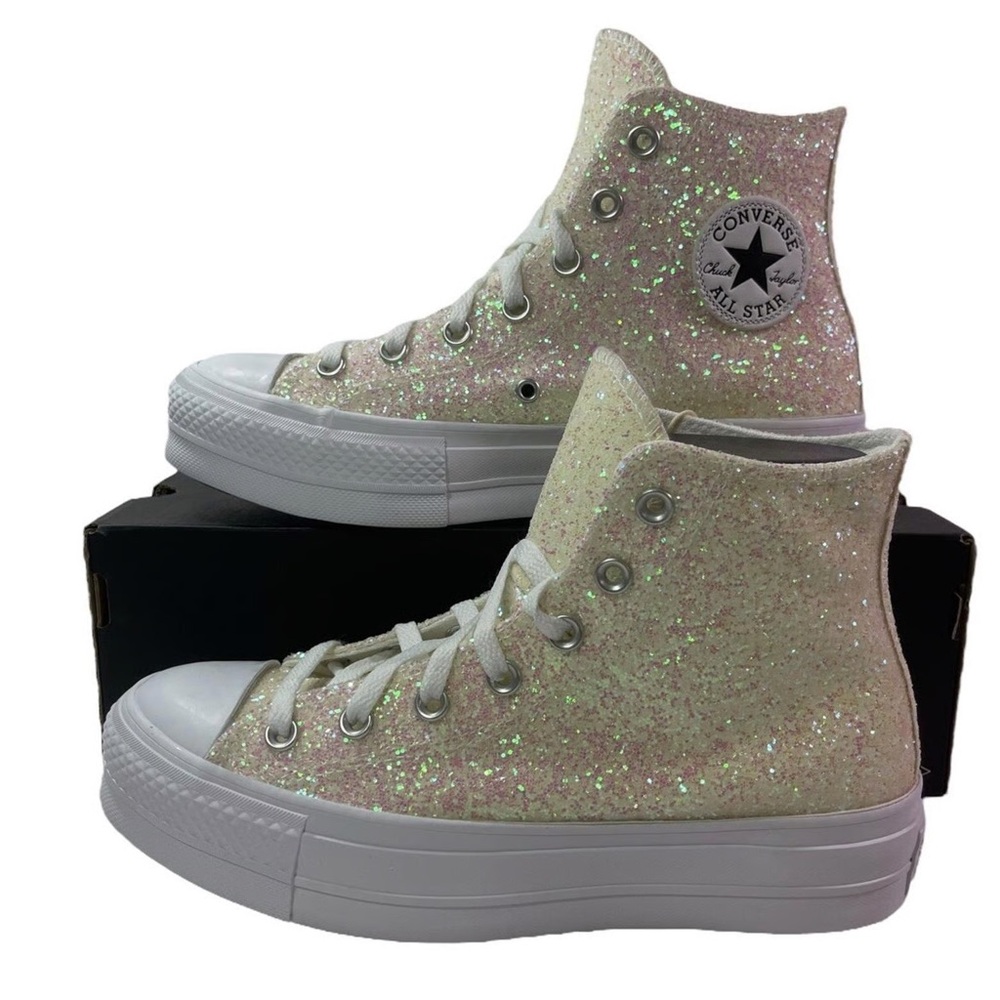 Converse Women's Sparkling High-Top Sneakers - White Glitter